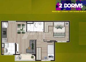Planta 37m 2D varanda