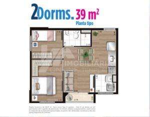 STAZ BARRA FUNDA Planta Tipo _ 39m²